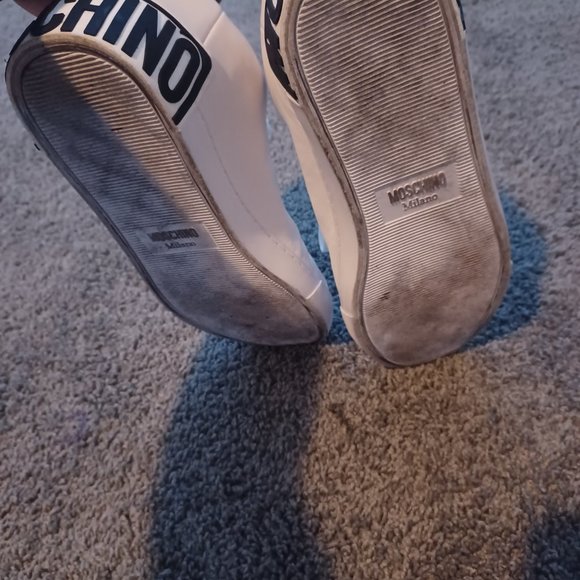 ON SALE 24HRS !!MOSCHINO VITELLO DESIGNER SNEAKERS SZ 46 - Picture 4 of 8
